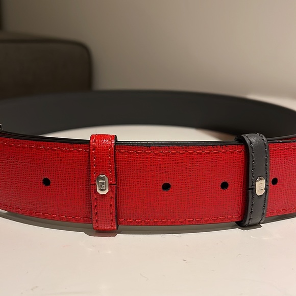 SOLD Authentic FENDI bug eye reversible belt (red/grey) - Picture 3 of 5